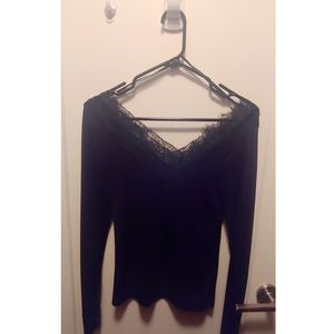H&M - Lace Neck Top